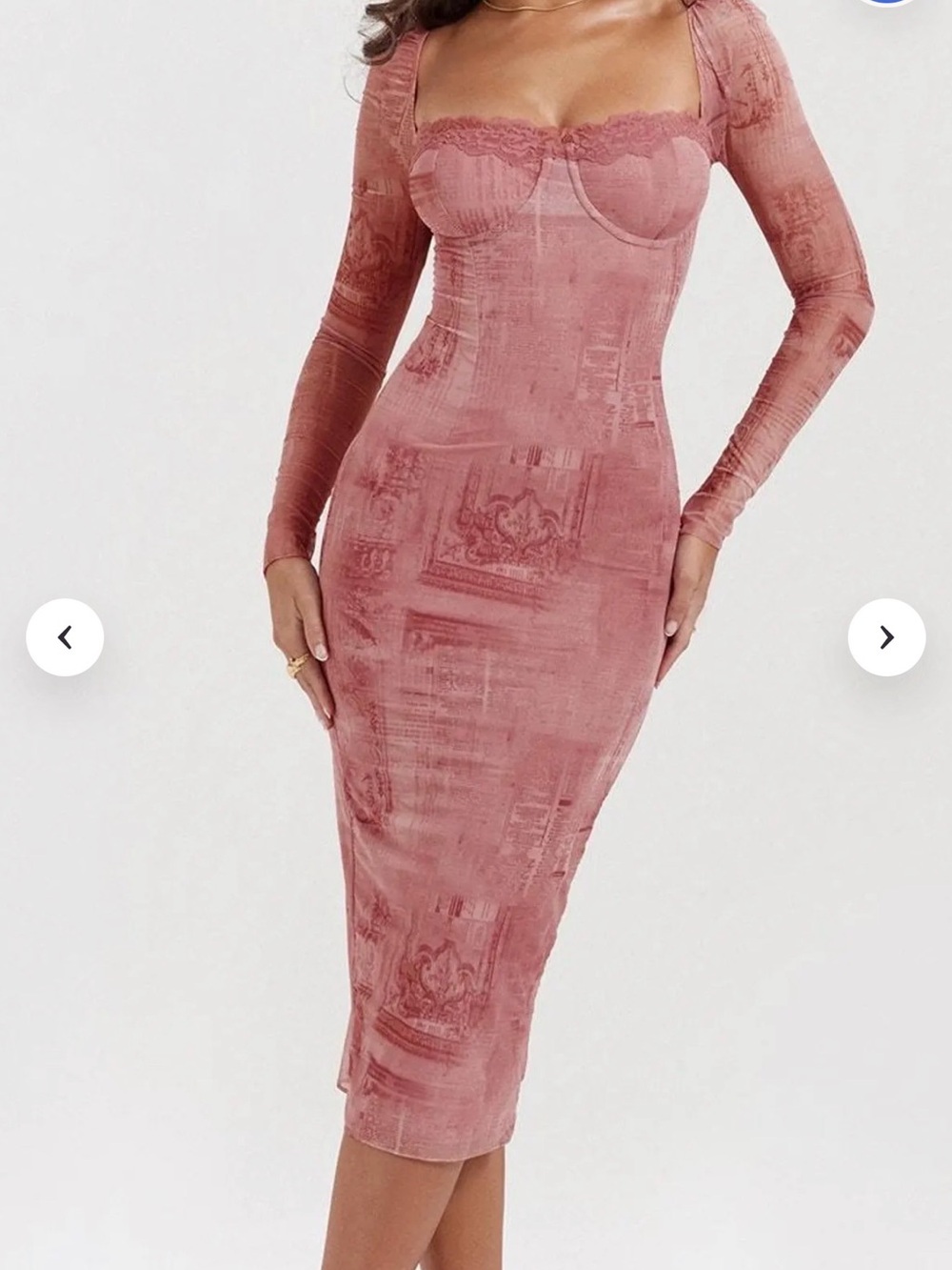 House of CB Seraphina Midi Dress Corset
Long Sleeve Lace-Trim Bodycon Dress
